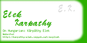 elek karpathy business card